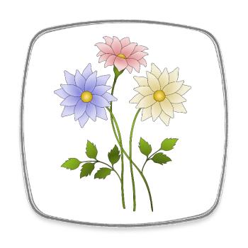 Fleur - Magnet carré - blanc - Devant