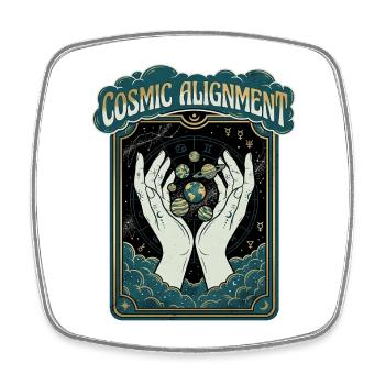 Cosmic World - Viereckiger Kühlschrankmagnet - Weiß - Vorne