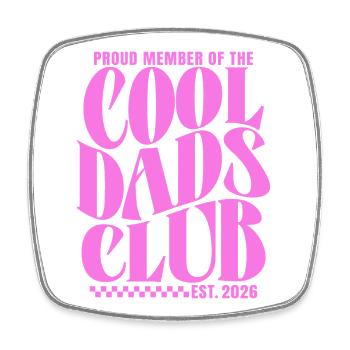 Cool Dads Club - Werdender Papa 2026 Geschenk - Viereckiger Kühlschrankmagnet - Weiß - Vorne