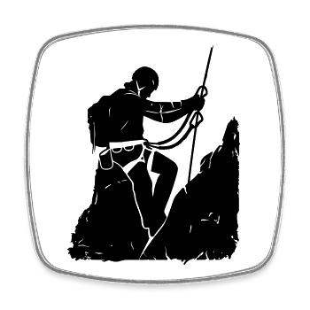 Klettersteig Abenteuer – Via Ferrata Design - Viereckiger Kühlschrankmagnet - Weiß - Vorne