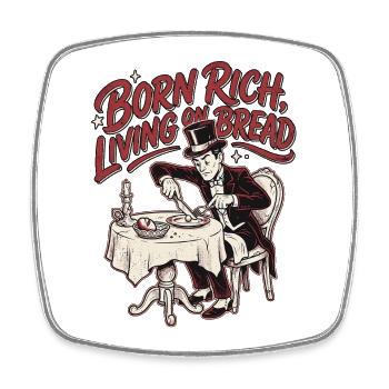 Born Rich - Square fridge magnet - white - Front