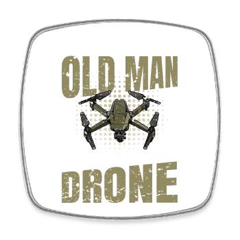 Drone Drone Pilote Drone Quadricoptère Cadeau - Magnet carré - blanc - Devant