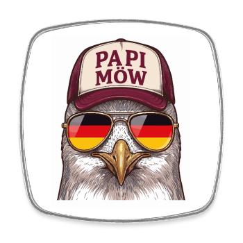 Papi Mow Heldenhuhn - Viereckiger Kühlschrankmagnet - Weiß - Vorne