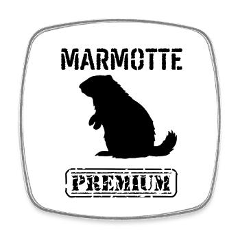 Marmotte premium  - Magnet carré - blanc - Devant