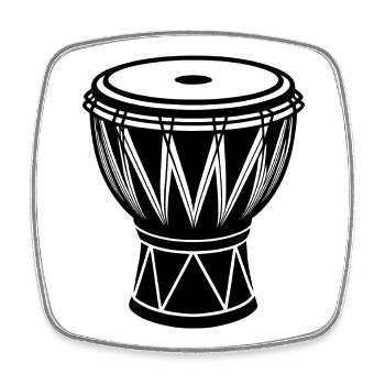 Conga africain - Magnet carré - blanc - Devant