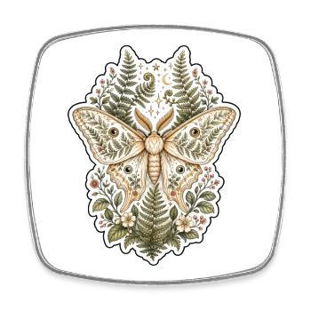 Waldmotte Farne Naturtagebuch Humor - Viereckiger Kühlschrankmagnet - Weiß - Vorne