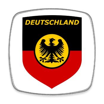 Deutschland Schildflagge mit Adler - Viereckiger Kühlschrankmagnet - Weiß - Vorne
