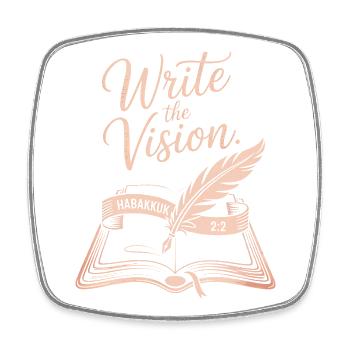 Schreibe die Visionsfeder und das Buch - Viereckiger Kühlschrankmagnet - Weiß - Vorne