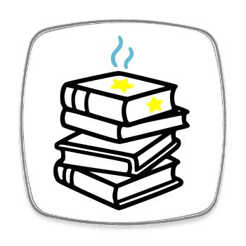 Bücherstapel Stern Fantasy Lesen Buchclub - Viereckiger Kühlschrankmagnet - Weiß - Vorne