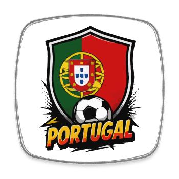 Portugal Fußball Shield Grafik - Viereckiger Kühlschrankmagnet - Weiß - Vorne