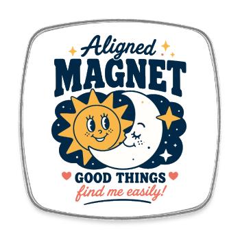 Aligned Magnet Good Things Design - Viereckiger Kühlschrankmagnet - Weiß - Vorne