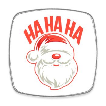 Santa Lächeln HAHA Weihnachtsmotiv - Viereckiger Kühlschrankmagnet - Weiß - Vorne