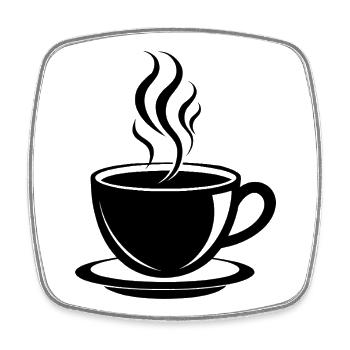 Kaffeetasse - Viereckiger Kühlschrankmagnet - Weiß - Vorne