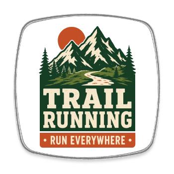 Trail Running - Run Everywhere - Square fridge magnet - white - Front
