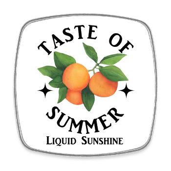 Citrus Watercolor Orange Branch - Square fridge magnet - white - Front