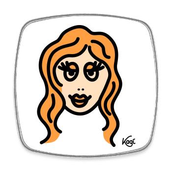 Virgo tall - Square fridge magnet - white - Front