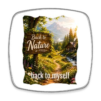 Retour à la nature à moi-même - Magnet carré - blanc - Devant