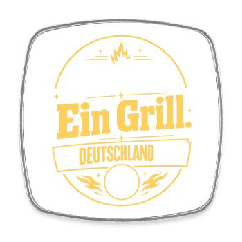 Ein Ball. Ein Grill. Ein Deutschland Abend - Viereckiger Kühlschrankmagnet - Weiß - Vorne