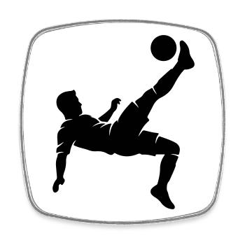 Fussballer Fallrückzieher - Viereckiger Kühlschrankmagnet - Weiß - Vorne