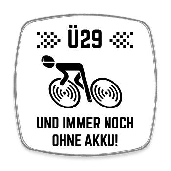 Ü29 Und Immer Noch Ohne Akku! (Fahrrad Rennrad B) - Viereckiger Kühlschrankmagnet - Weiß - Vorne
