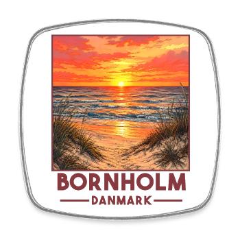 Ostsee Sonenuntergang Bornholm - Viereckiger Kühlschrankmagnet - Weiß - Vorne