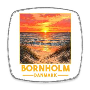 Ostsee Sonenuntergang Bornholm - Viereckiger Kühlschrankmagnet - Weiß - Vorne