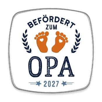 Befördert zum Opa 2027 Neuer Großvater - Viereckiger Kühlschrankmagnet - Weiß - Vorne
