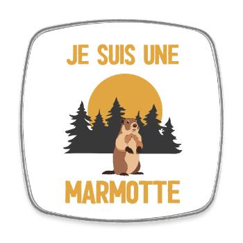 Je suis une marmotte - Magnet carré - blanc - Devant