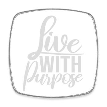 Live With Purpose Motivation Sinn Mindset Spruch - Viereckiger Kühlschrankmagnet - Weiß - Vorne