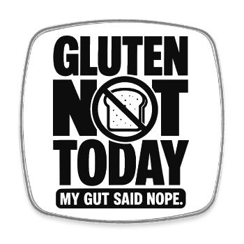 Citation drôle sur le gluten pas aujourd’hui - Magnet carré - blanc - Devant