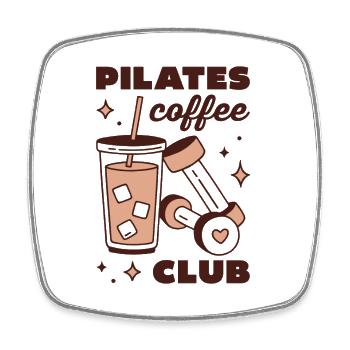 Pilates-Eiskaffee-Latte-Mädchen-Ästhetik - Viereckiger Kühlschrankmagnet - Weiß - Vorne