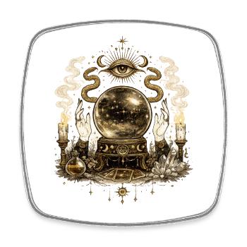 Mystic Crystal Ball Conjuration - Square fridge magnet - white - Front