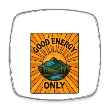 Good energy only mountain scenery - Square fridge magnet - white - Front