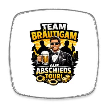Team Bräutigam: Abschieds Tour - Viereckiger Kühlschrankmagnet - Weiß - Vorne