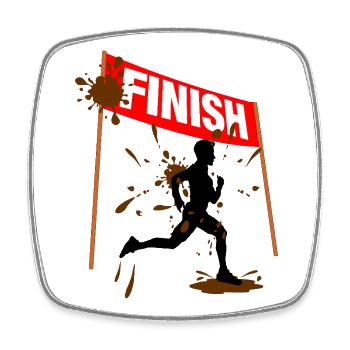 Mud Run Finisher Men - Square fridge magnet - white - Front