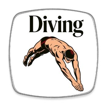 Tauchen, Tauchen, Schwimmen - Viereckiger Kühlschrankmagnet - Weiß - Vorne