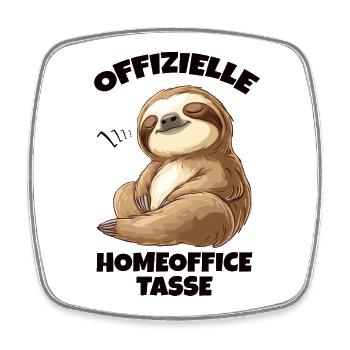 Homeoffice | Bürohumor zu Hause arbeiten Geschenk - Viereckiger Kühlschrankmagnet - Weiß - Vorne