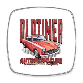 Classic Car Automobil Club in a Vintage Style - Viereckiger Kühlschrankmagnet - Weiß - Vorne
