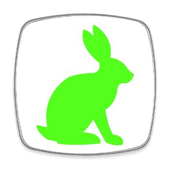 Kaninchen Silhouette Hase - Viereckiger Kühlschrankmagnet - Weiß - Vorne