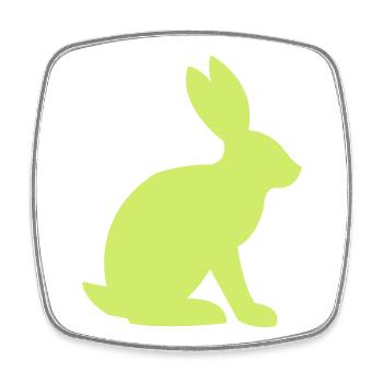 Hase Silhouette - Viereckiger Kühlschrankmagnet - Weiß - Vorne