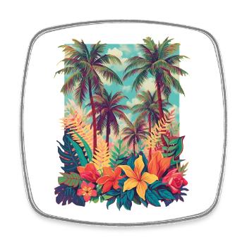 Tropical Blossom Beach - Square fridge magnet - white - Front