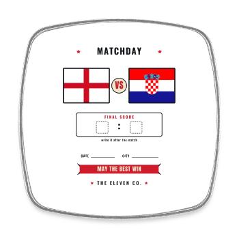 England vs Croatia Football Score Card - Square fridge magnet - white - Front