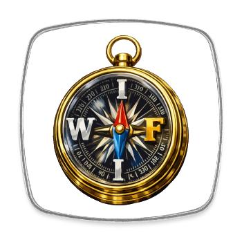Compass mit WLAN - Viereckiger Kühlschrankmagnet - Weiß - Vorne