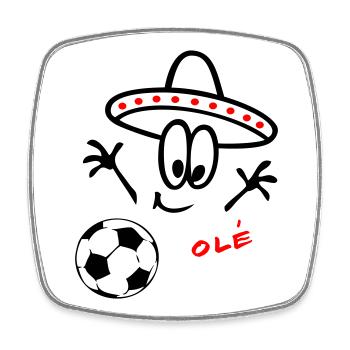Sombrero Fußball  - Viereckiger Kühlschrankmagnet - Weiß - Vorne