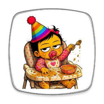 Feast Baby: Colorful Spots - Square fridge magnet - white - Front