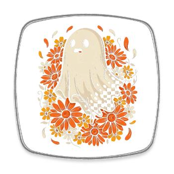 Ghost Ghost Botany Flowers Blossoms Mystical - Square fridge magnet - white - Front