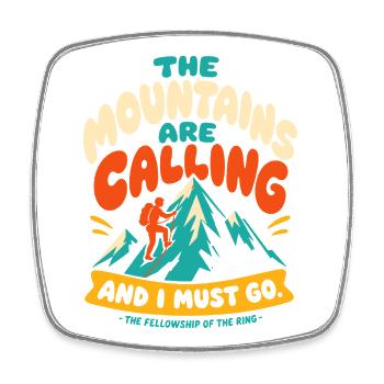 The Mountains Are Calling Hiking - Viereckiger Kühlschrankmagnet - Weiß - Vorne