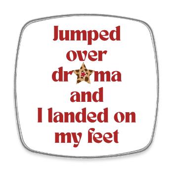 Jumped Over Drama Retro Typography Sarcastic Quote - Square fridge magnet - white - Front