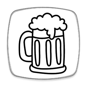 BIER-FAN – Klassischer Bierkrug für Genießer - Viereckiger Kühlschrankmagnet - Weiß - Vorne