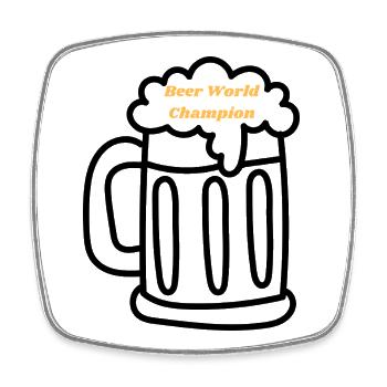 BEER WORLD CHAMPION – Beer Mug Design for Fans - Viereckiger Kühlschrankmagnet - Weiß - Vorne